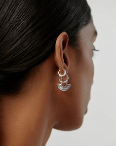 Zenyu Fan Small Hoop Earrings Earrings | Missoma Sterling Silver Huggie Earrings, Silver Earring Stack, Chandelier Designs, Small Silver Hoop Earrings, Fan Necklace, Statement Hoop Earrings, Small Hoop Earrings, Ear Stack, Earrings Metal