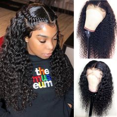 Lace Front Wigs For Black Women, Picture Hairstyles, Wigs Hairstyle, Wave Hairstyles, 2 Braids, Cambodian Hair, Frontal Wig Hairstyles, Wig Install, Deep Wave Hairstyles