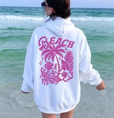 Beach Vibes Hoodie, Custom Color Design Sweater, Aesthetic Hoodie, Tumblr Hoodie HOW TO PLACE YOUR ORDER? Please ensure that you carefully review the size, color, and theme of all the images in this listing. * Select your preferred size and shirt color from the provided menus. * Complete the empty box by specifying your desired design color for personalization. Refer to the photos in this listing to view the available color options. * Choose the quantity you wish to purchase. * Click "Add to Car Trendy Beach Season Hoodie Sweatshirt, White Cotton Beach Hoodie, White Cotton Hoodie For Beach, White Cotton Hoodie For The Beach, White Letter Print Hoodie For Beach Season, Casual White Hoodie For Beach Season, White Graphic Print Beach Hoodie, Trendy Beach Hoodie With Letter Print, Trendy Beach Season Hoodie With Letter Print