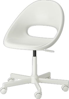 a white office chair with wheels on it