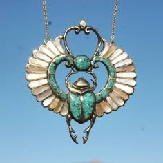 Scarab Tattoo, Scarab Jewelry, Egyptian Inspired Jewelry, Winged Scarab, Egyptian Goddess Art, Egyptian Revival Jewelry, Ancient Egyptian Jewelry, Turquoise Gem, Egyptian Necklace