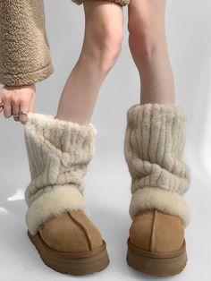 Stay warm and stylish with our Plush Leg Warmers. Designed to provide you with the ultimate comfort and warmth, these leg warmers are perfect for the chilly seasons. Choose between two versatile lengths, 25cm or 40cm, to suit your style and needs.  Short Version: 25cm.  Long Version: 40cm. Cozy Winter Boots For Cold Weather, Cozy Warm Boots For Cold Weather, Warm Cozy Boots For Cold Weather, Comfy Bottoms For Winter, Comfy Solid Bottoms For Winter, Beige Boots For Fall, Casual Winter Boots For Cold Weather, Casual Beige Boots For Cold Weather, Casual Cold Weather Winter Boots