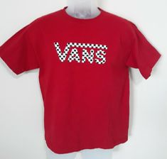 Vans Checkerboard Logo T-Shirt Youth Sz. XL. Vans Cotton Graphic Tee, Vans Graphic Tee With Screen Print, Vans Casual T-shirt With Graphic Print, Vans Crew Neck T-shirt For Streetwear, Vans Cotton T-shirt For Streetwear, Vans Screen Print T-shirt For Streetwear, Vans T-shirt With Screen Print For Streetwear, Vans Logo Print T-shirt For Streetwear, Vans T-shirt With Logo Print For Streetwear