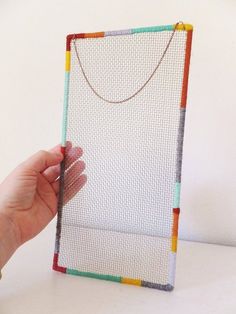 Pin Rack Large Mesh Earring Holder Trading Pin Display Hipster Modern Boho Border Jewelry Holder Earring Display Brooch Pin Jewelry Rack Jewelry Rack Diy, Pin Storage Display, Earring Organizer Diy, Earring Organization, Whimsy House, Bingo Ideas, Boho Border, Beads Business, Textile Border