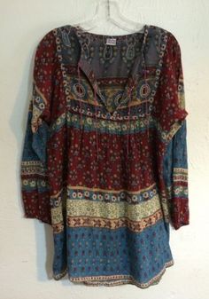 Vintage-India-Cotton-Gauze-Geeta-Blouse-Top-Shirt-Tunic-Hippie-Winter-Boho-Kate Bohemian Outfit, Mode Hippie, Vintage India, Winter Boho, Broad Shoulders, Beauty And Fashion, Hippie Outfits, Hippie Chic