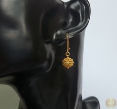 "★ Traditional Croatian filigree ball earrings, handcrafted in solid 14 k gold. Replicas of 19th century Ethnic, Heritage jewelry from Dubrovnik - Dalmatia region. Simple in style, versatile to wear with any outfit, and perfect for any occasion. Earrings end with secure - latching type of ear-wires. ★ *These earrings are handmade on order in 7-10 business days* Due to the handmade creation, every pair is unique, so there can be tiny variations in dimensions of the finished earrings. They are on Traditional Yellow Gold Earrings With Historical Design, Yellow Gold Filigree Jhumkas For Festivals, Festive Yellow Gold Filigree Jhumkas, Festive Yellow Gold Ornate Jhumkas, Yellow Gold Filigree Byzantine Earrings, Gold Filigree Earrings, Ethnic Wedding, Heritage Jewellery, Filigree Earrings