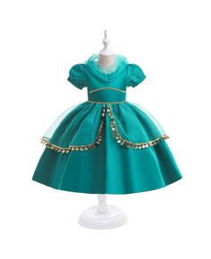 Get 10% off now! Buy children girls cosplay halloween party dress with short sleeves at cheap price online. Free stable shipping and pro custom service since 2009. Green Fitted Princess Dress With Short Sleeves, Princess Style Short Sleeve Costume Dress, Princess Costume For Halloween Themed Events, Short Sleeve Halloween Cosplay Dress, Princess Costume For Halloween Dress-up, Halloween Cosplay Princess Dress, Princess Style Dress For Halloween Role Play, Green Princess Dress For Costume, Princess Cosplay Costume For Halloween