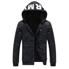 Gender:MenOuterwear Type:Leather & SuedePattern Type:SolidDetachable Part:Hat DetachableStyle:CasualLining Material:PolyesterHooded:YesType:RegularMaterial:PUSleeve Length(cm):FullDecoration:PocketsThickness:ThickFabric Type:BroadclothClothing Length:RegularClosure Type:ZipperCollar:StandColor:Black,Khaki,Green Wadded jacket,Cotton jacketSize:M,L,XL,2XL,3XL Size (cm) Shoulder Chest Waist Length Sleeve M 44.5 53 48.5 70 63.5 L 45.7 55 50.5 72 65 XL 46.9 57 52.5 74 66.5 XXL 48.1 59 54.5 76 68 XXXL Military Style Hooded Jacket With Double-lined Hood For Outdoor, Hooded Leather Jacket With Double-lined Hood For Outdoor, Military Style Hooded Outerwear With Adjustable Hood, Outdoor Hooded Leather Jacket With Double-lined Hood, Winter Outfits College, Cute Winter Coats, Army Print, Winter Outfits For School, Winter Outfits For Girls