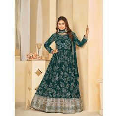 Fabric Details :- Top :- Faux GeorgetteBottom :- SantoonInner :- SantoonDupatta :- Faux GeorgetteTop Length :- Max up 56" to 58" InchesSize :- Max up to 46" InchesWork :- Heavy Embroidery WorkStyle :- Anarkali Gown SuitsWash :- First Time Dry Clean Green Choli With Dabka Work, Anarkali Embroidered Choli Maxi Length, Semi-stitched Floor-length Embroidered Anarkali Set, Floor-length Embroidered Anarkali Set, Embroidered Semi-stitched Long Anarkali Set, Semi-stitched Chikankari Embroidery Maxi Gown, Full-length Anarkali Set With Dabka Work For Eid, Semi-stitched Floor-length Anarkali Set With Chikankari Embroidery, Full Length Anarkali Set With Dabka Work For Eid