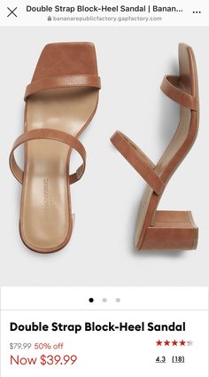 Summer Double Strap Sandals With Branded Heel, Summer Double Strap Heels, Double Strap Sandals, Banana Republic Factory, Block Heels Sandal, Strap Sandals, Block Heels, The Help, Banana Republic