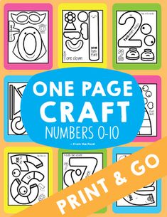 one page craft numbers 0 - 10 print and go