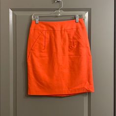 Forever 21 Orange Pencil Skirt. Size M. Front Pockets New With Tags Orange Pencil Skirt, Orange Pencil, Long Pencil Skirt, Beige Skirt, Stretchy Skirt, Lace Pencil Skirt, Floral Pencil Skirt, Grey Pencil Skirt, Mini Pencil Skirt