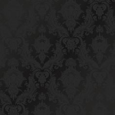 a black and white wallpaper with an ornate design on the bottom half of it