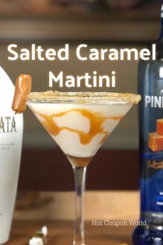 the salted caramel martini is ready to be served