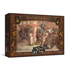 a song of ice and fire neutral heros set in a wooden box with an image of the characters