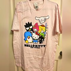 Women's Hello Kitty And Friends Tshirt. Size Large Athletic Fit. 100% Cotton. Very Soft And Lightweight. Smoke Free, Pet Friendly Home. Bundle And Save On Shipping. Kawaii Cotton Tops With Character Print, Pink Cotton Hello Kitty T-shirt, Pink Hello Kitty T-shirt For Spring, Fun Cotton Tops With Hello Kitty, Cotton Hello Kitty Fun Tops, Playful Hello Kitty T-shirt For Spring, Hello Kitty Crew Neck Fun Tops, Cute Pink T-shirt With Cat Print, Hello Kitty Fun Crew Neck Top