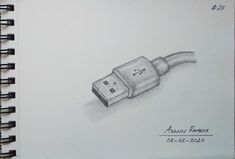 a pencil drawing of an electrical plug