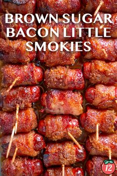 brown sugar and bacon little smokies on skewers