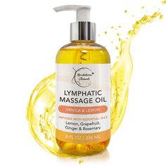 PRICES MAY VARY. Energizing Lymphatic Boost: Elevate your lymphatic massage with the vibrant blend of Arnica, Lemon & Ginger oil, complemented by Grapefruit and Cypress essential oils. This energizing combination promotes lymphatic drainage and flow, invigorating the body and mind. Ideal for revitalizing lymphatic massages, to aid in detoxification while hydrating the skin with a refreshing, citrusy glow. Spice Up Your Sessions: Hey, massage therapists! Ready to add some zing to your lymphatic m Oils For Lymph Drainage, How To Drain Lymph Nodes Massage, Ginger Essential Oil For Lymph Drainage, Swollen Lymph Node Essential Oils, Dry Brushing For Lymph, Holistic Massage, Cypress Essential Oil, Swedish Massage, Ginger Oil