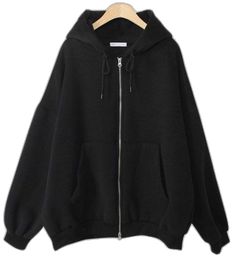 Cute Black Zip Up Hoodie, Basic Zip Up Hoodie, Cute Oversized Jackets, Jackets For Winter For Women, Basic Jackets For Women, Hudy Jacket, Black Zip Up, Hoddies Outfits Woman, Over Size Jacket