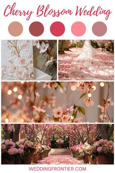 cherry blossom wedding with pink and white flowers