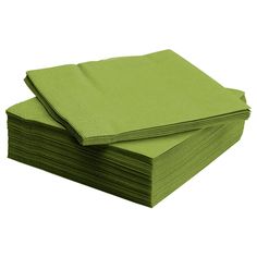 green napkins stacked on top of each other