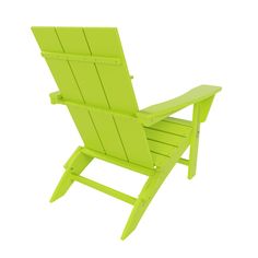 a lime green lawn chair on a white background