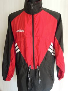 Vintage ADIDAS Red/Black Tracksuit Top Windbreaker Jacket Size D7 F186 Excellent condition. Size on label D7. Measures - armpit to armpit 66cm (26 in), sleeve length from shoulder app. 61cm (24 in). Weight - 268gr. Thanks for watching. If you have any question please ask.   Don't forget to look at my other items Black Nylon Track Jacket For Training, Black Fitted Windbreaker For Sports, Fitted Black Windbreaker For Sports, Red Nylon Sportswear Track Jacket, Red Nylon Track Jacket, Sporty Fitted Black Windbreaker, Fitted Sportswear Windbreaker For Sports, Red Nylon Sporty Track Jacket, Fitted Windbreaker For Sports