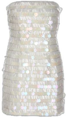 a white dress with sequins on it