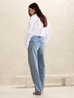 Surplus Relaxed Straight Jean | Banana Republic Petite Shorts, Petite Size, Straight Jeans, Stretch Denim, Banana Republic, Full Length, The Selection, Straight Leg, My Style