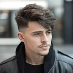 One Side Hairstyle Men, Men Haircut Styles Fade, Side Fade Haircut Men, Hair Kating, Anime Hairstyles Men, Black Men Haircut Styles, Men Beard Style Ideas, Haircuts For Men With Straight Hair, Faded Haircut For Men