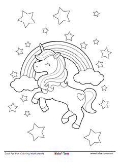 a black and white unicorn with stars around it