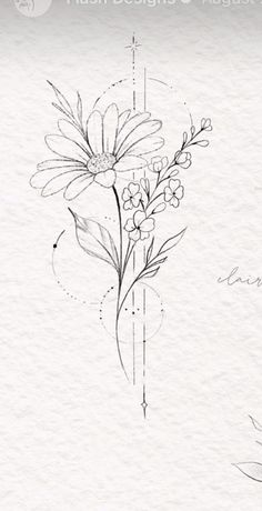 a drawing of some flowers on a piece of paper