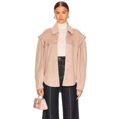 Size S, New With Tag, Purchased From Revolve. Retail$495. Loose Oversized Fit. Cotton Blend. Imported. Dry Clean Recommended. Front Button Closure. Ruffled Shoulders. Buttoned Cuffs. Side Slant Pockets. Revolve Style No. Mpas-Wo1. Manufacturer Style No. Mpaw22j10-2. Shaket Coat Overshirt Zara Mango Western Shirt Feminine Button-up Fall Outerwear, Feminine Button-up Outerwear For Fall, Feminine Long Sleeve Fall Outerwear, Feminine Long Sleeve Outerwear For Fall, Feminine Long Sleeve Beige Outerwear, Chic Pink Button-up Outerwear, Wool Shirt Jacket, Light Pink Blush, Revolve Style