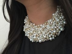 Wedding Pearl Necklace, Pearl And Lace, Crystal Choker, Fabulous Jewelry, Pearl Choker, Diy Schmuck, Girly Jewelry, Bead Jewellery, Necklace Designs