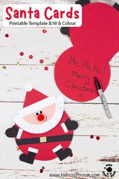 santa card with free printable template for kids to make it looks like they are in the christmas spirit