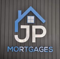 the sign for j p morgan's garages is shown in blue and white