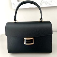 Brand New Crossbody, Handle Carry & Shoulder Carry Black Leather With A Blush Suede Like Interior With Several Pockets Inside And One Exterior Pocket. Very Roomy. This Is A Beautiful Bag! Kate Spade Handbag, Kate Spade Handbags, Kate Spade Bags, Kate Spade Bag, Beautiful Bags, Inside Pocket, Kate Spade, Black Leather, Blush