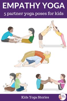 the cover of yoga for kids's book empathy yoga 5 partner yoga poses for