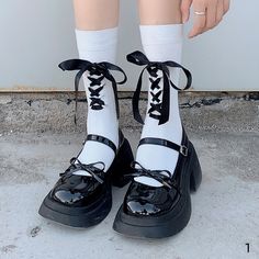 This price is for a pair od socks only, others are not included.   	 		 			Size 			Free Size 		 		 			Length 			20.5 		 		 			Sole Length 			18 		 		 			Cuff Width 			15 Black Socks For Summer, Black Ankle-high Socks For Spring, Black Harajuku Socks For Spring, Harajuku Black Socks For Spring, Lace Socks, Calf Socks, Free Size, Tights, Socks