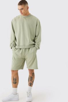 Oversized Extended Neck Heavyweight Sweatshirt Short Tracksuit Short Tracksuit, Gym Jacket, Suits Prom, Going Out Trousers, Going Out Shirts, Tall Hoodies, Prom Suits, Upgrade Your Look, Plus Size Hoodies