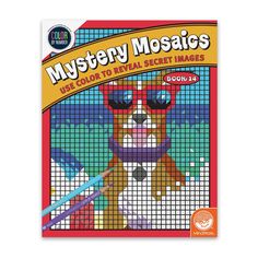 the book cover for mystery mosaics using to reveal images