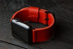 Leather Apple Watch Band Series 1 2 3 4 Strap for 38mm, 40mm, 42mm, 44mm / iWatch Red Apple Watch St Leather Bracelet Strap Apple Watch Band As Gift, White Apple Watch Band, Mens Bracelet Black, Handmade Watch Strap, Handmade Watch Bands, Leather Accessories Handmade, Apple Watch Series 7, Leather Apple Watch Band, Apple Band