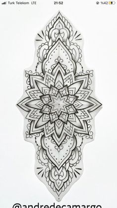 an intricately designed sticker on the back of a white background with black ink