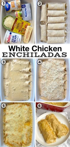 the steps to make white chicken enchiladas