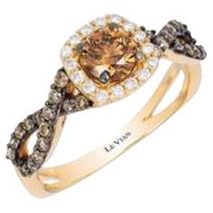 Grand Sample Sale Ring featuring 3/4 cts. Chocolate Diamonds®, 1/10 cts. Vanilla Diamonds® set in 14K Honey Gold™ Levian Chocolate Diamonds Rings, Jared Jewelry, Levian Chocolate Diamonds, Levian Rings, Chocolate Diamond Ring, Chocolate Diamond, Solitaire Ring Set, Jewelry Advice, Chocolate Diamonds