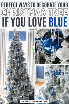 Wintry White, Blue and Silver Christmas Tree