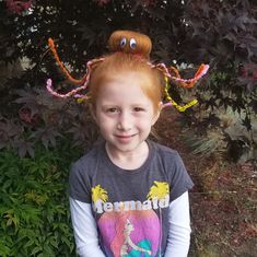 Day Octopus, Octopus Hair, Crazy Hat Day, Girl Hair Dos