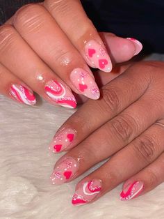 Nails Valentine, Nail Goals, Maia Mitchell, Valentine Nails, Happy Nails, Cute Acrylic Nail Designs, Soft Nails, Pink Nail, Cute Nail Art