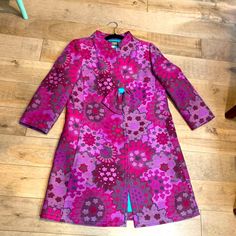 Tracey Feith Designer Coat. 100% Wool. Size 3 (Small) Purple Flower Power Statement Coat. Pockets. Excellent Condition. Sample Sale Beautiful Workmanship. #Designerwear #Floral #Amethyst Small Purple Flowers, Statement Coat, Coat Design, Sample Sale, Purple Flower, Designer Wear, Wool Coat, Purple Flowers, Flower Power